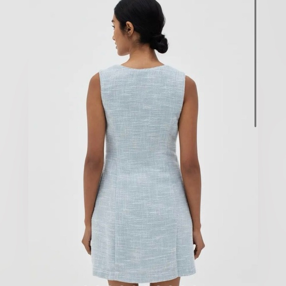 Tweed Wrap Dress in Baby Blue - Picture 4 of 6